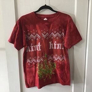 NWOT The Mountain Red Mistletoe Hint Hint Short Sleeve t-shirt 100% Cotton small